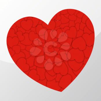 Royalty Free Clipart Image of a Red Heart Full of Hearts