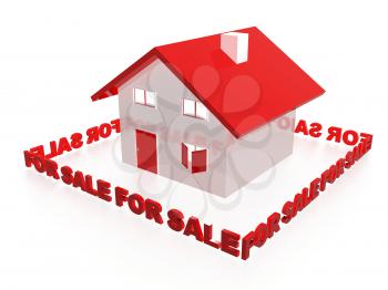 Royalty Free Clipart Image of a House for Sale