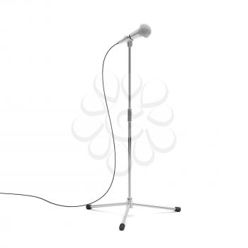 Royalty Free Clipart Image of a Microphone and Stand
