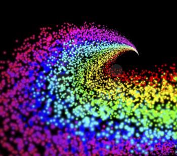 Royalty Free Photo of Colourful Spot Making a Rainbow on Black
