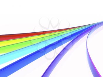 Royalty Free Clipart Image of Rainbow Waves in 3d