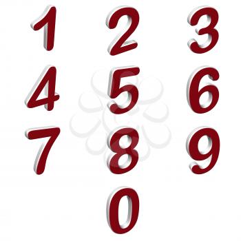 Royalty Free Clipart Image of 3D Numbers