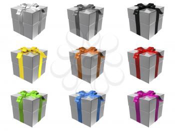 Royalty Free Clipart Image of Gift Boxes