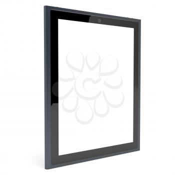 Royalty Free Clipart Image of a Tablet with an Empty Screen