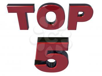 Royalty Free Clipart Image of 3D Top 5