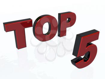 Royalty Free Clipart Image of a 3D Top 5