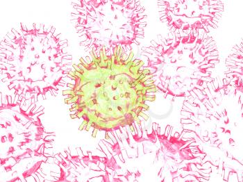 Royalty Free Clipart Image of Viruses