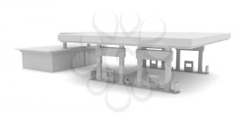 3d rendered image of project for petrol station
