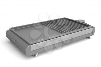 3D render of barbecue on white background
