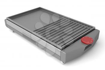 Electric barbecue grill on white background