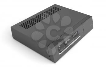 Black digital receiver on white background
