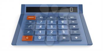 Blue calculator on white background