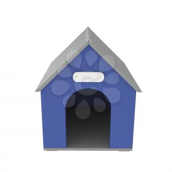 Front view of doghouse on white background