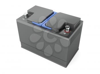Car battery on white background