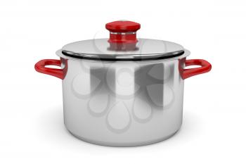 Cooking pot on white background
