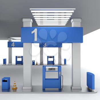 Front view of fuel pump in petrol station