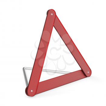 Emergency warning triangle on white background