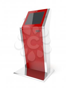 Interactive kiosk on white background