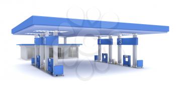 Gas station, 3d rendered image