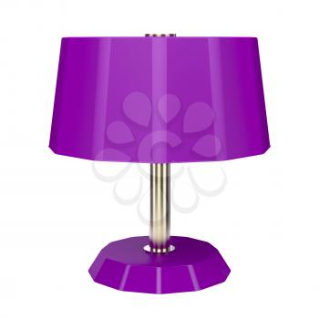 Purple table lamp isolated on white background
