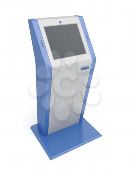 Touch screen terminal on white background