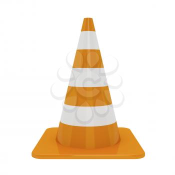 Traffic cone isolated on white background