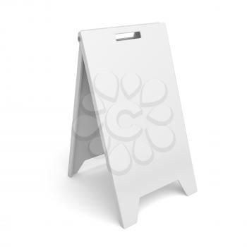 White advertising stand on white background
