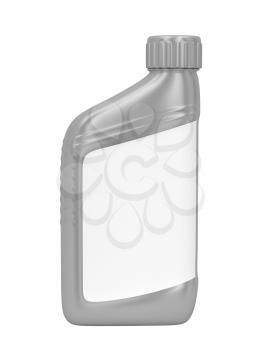 Royalty Free Clipart Image of a Bottle of Motor Oil With an Empty Label
