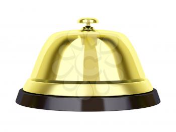Royalty Free Clipart Image of a Golden Reception Bell