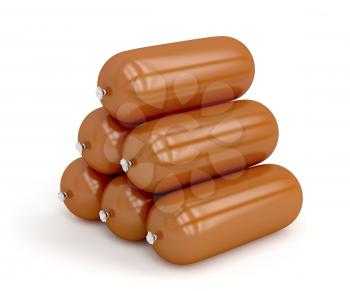 Royalty Free Clipart Image of Sausages