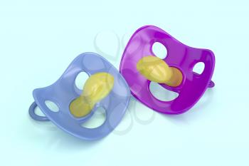 Royalty Free Clipart Image of Pacifiers