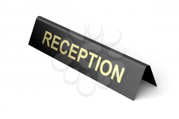 Royalty Free Clipart Image of a Reception Sign