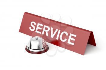 Royalty Free Clipart Image of a Service Sign and Bell