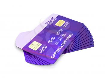 Stack of credit cards, 3d illustration