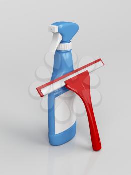 Squeegee and window cleaner spray bottle
