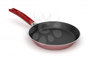 Frying pan on white background 
