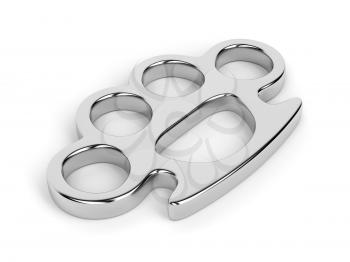 Brass knuckles on white background