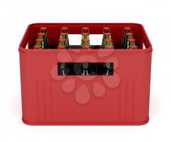 Beer crate on white background