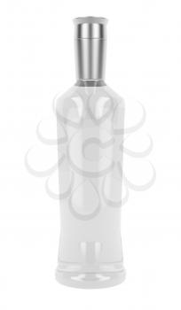 Blank vodka or gin bottle isolated on white background