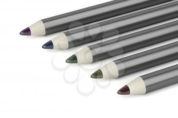 Close-up of eye pencils with different colors