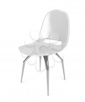 White plastic chair on white background