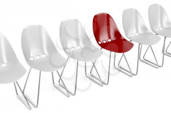 Concept image with red unique chair