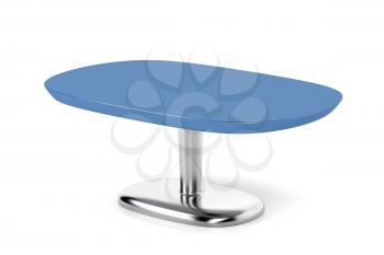 Blue coffee table on white background