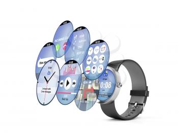 Smart watch with different interfaces and apps