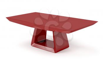 Red stylish coffee table on white background