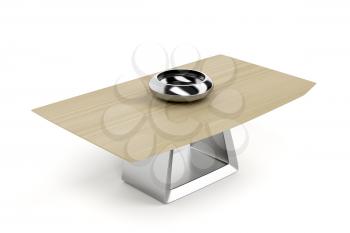 Coffee table on white background