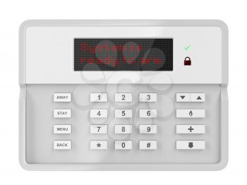 Alarm control panel isolated on white background
