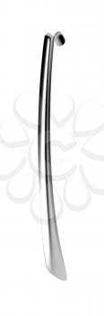 Metal long shoehorn isolated on white background