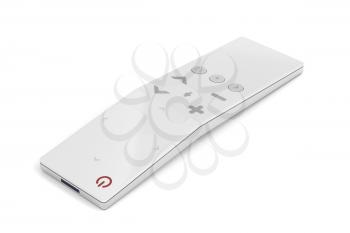 White remote control for smart tv on white background
