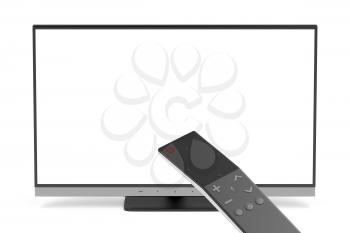 Widescreen tv and smart remote control